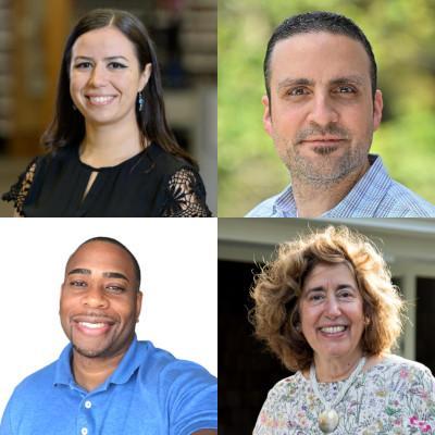 Clockwise, from top left: Professors Sana Abdi, Alex Gianninas, Julia Kushigian, Kendell Coker