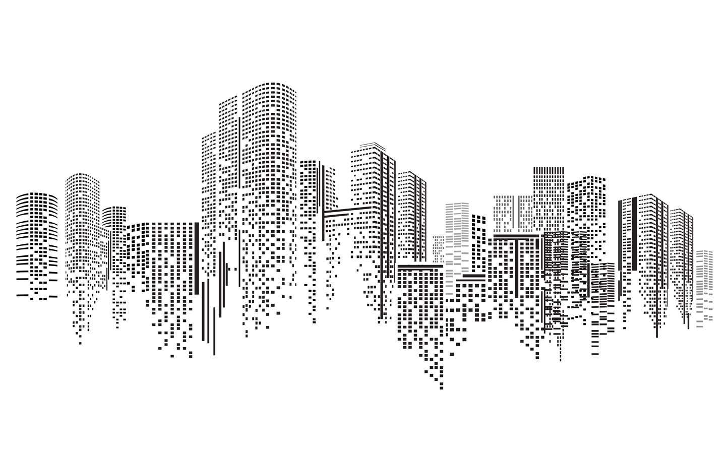 Black and white abstract image of a city