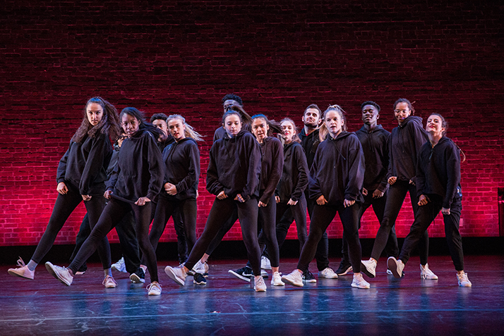 Dancers perform “Plain Jane,” a hip-hop style dance choreographed by Cecilia Bole ’18 and Emily Hebble ’18.