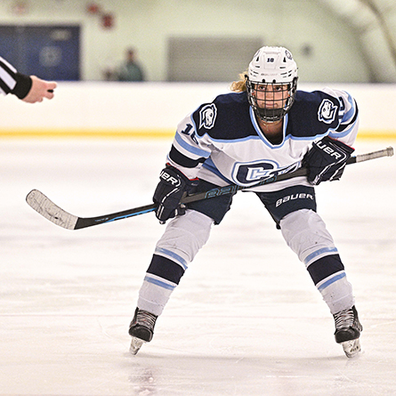 Claire Sammons ’25 is the first Camel to be named NESCAC Women’s Ice Hockey Player of the Year.